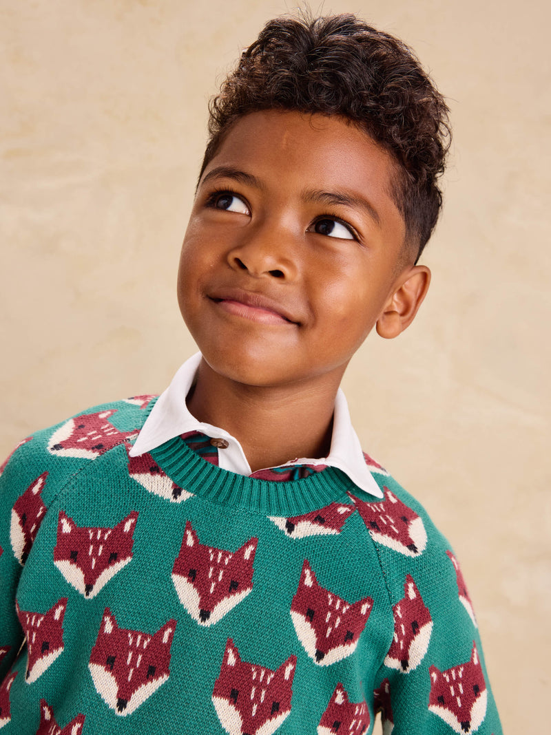 Family Fox Sweater in Foxwood Fair Isle - View 2