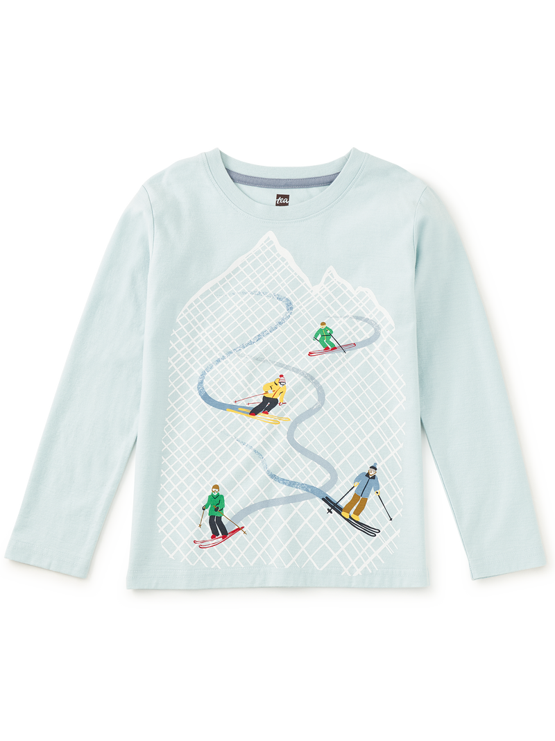 Downhill Run Graphic Tee in Sterling Blue - View 1