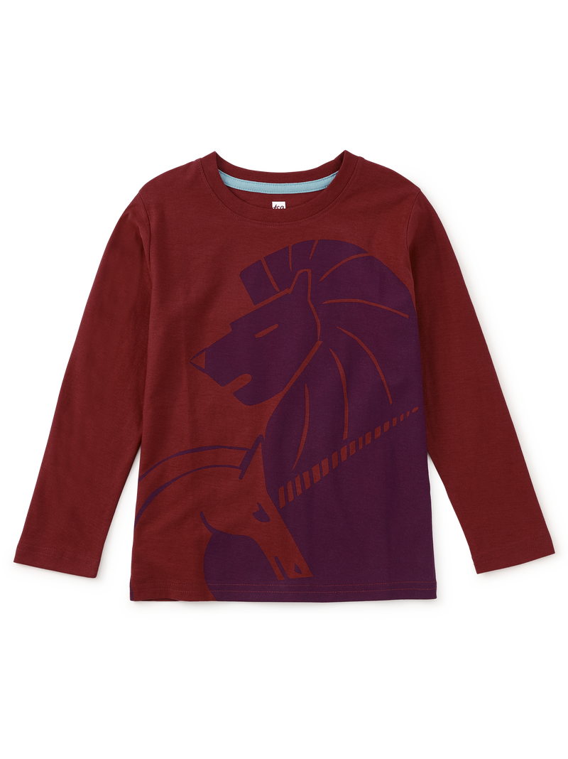 Lion and Unicorn Graphic Tee in Sangria - View 1