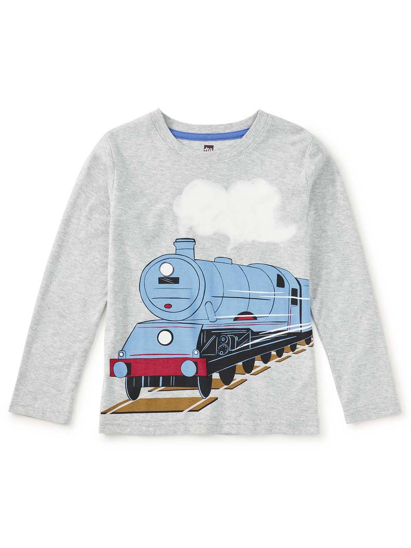 Great Railway Graphic Tee in Med Heather Grey - View 1