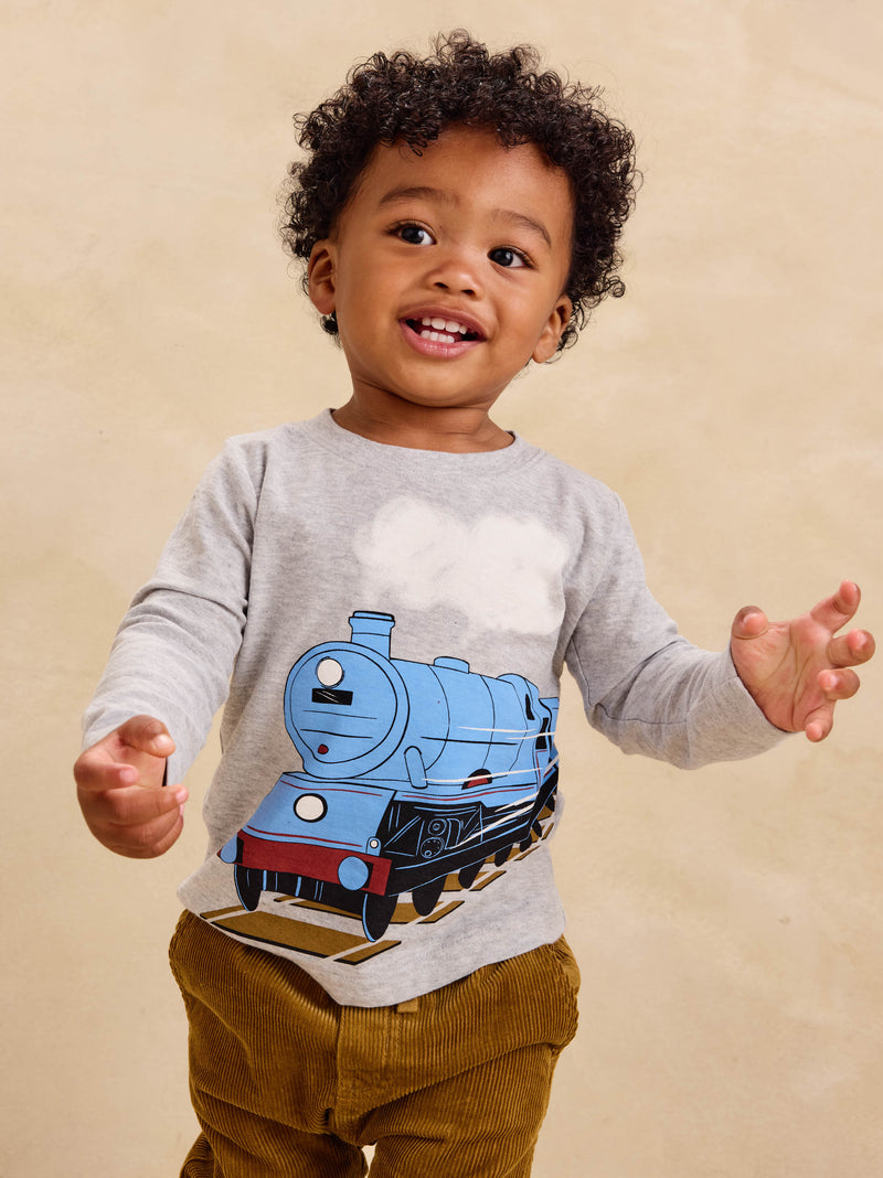 Great Railway Graphic Tee in Med Heather Grey - View 2