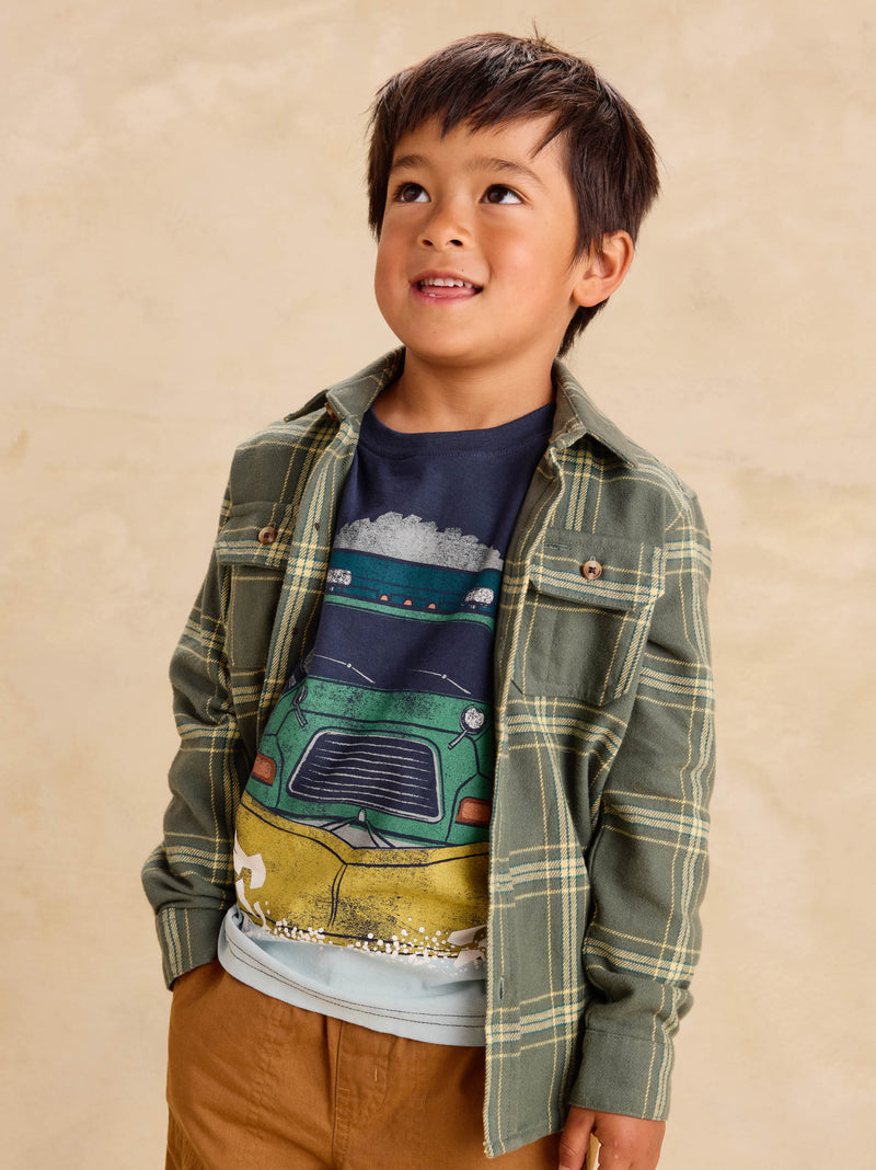 Snow Plow Graphic Tee in Indigo - View 2