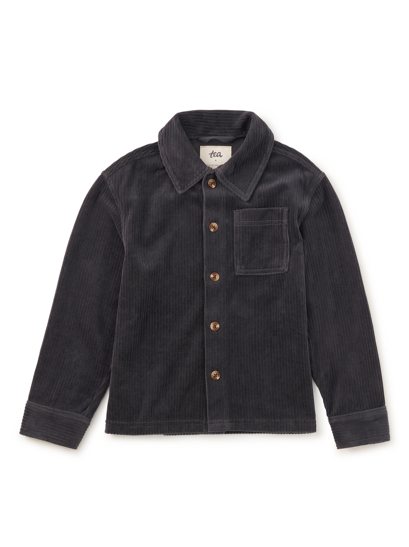 Corded Velour Shacket in Pepper - View 1