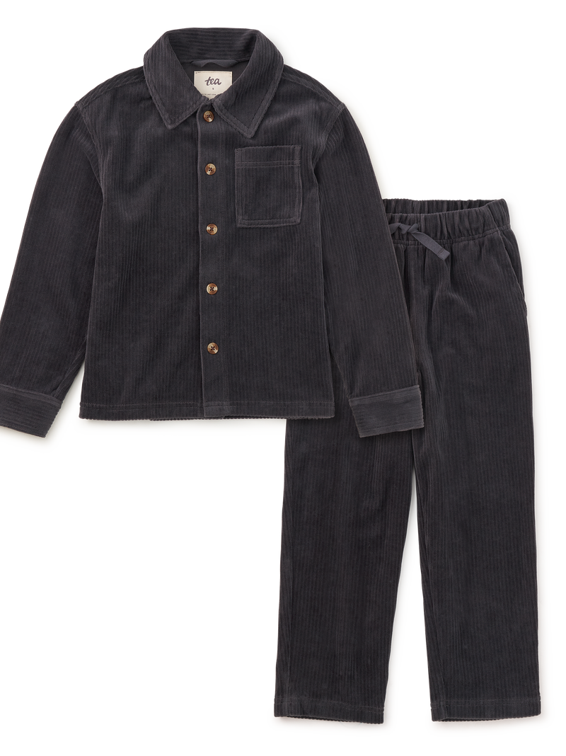 Corded Velour Shacket &amp; Pants 2-Piece Set in 2 - View 1