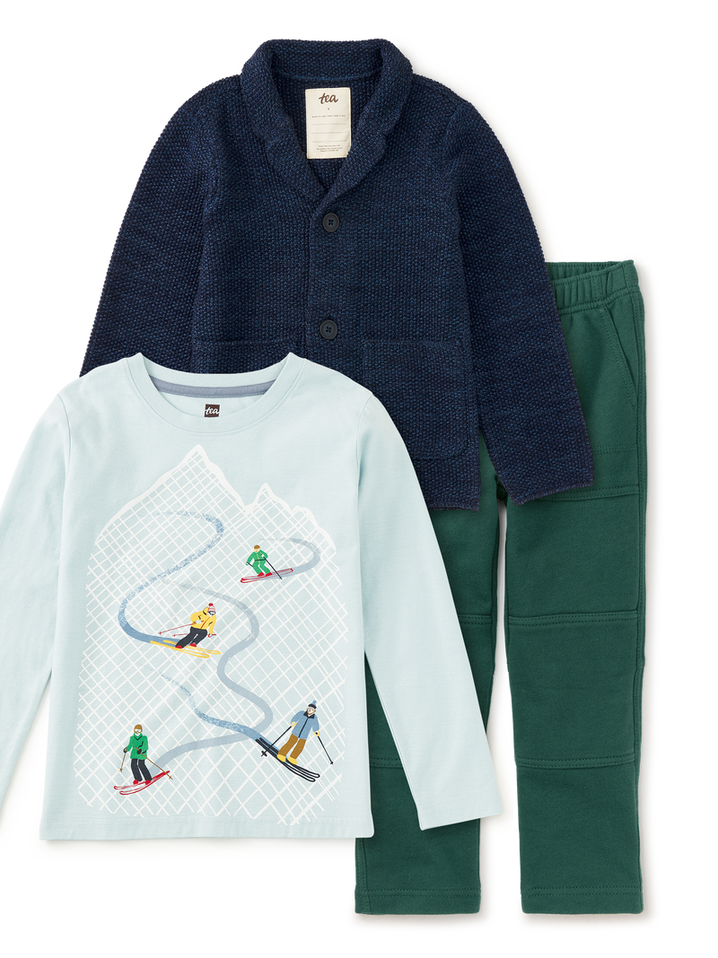Sweater Blazer &amp; Ski Tee 3-Piece Set in XS - View 1