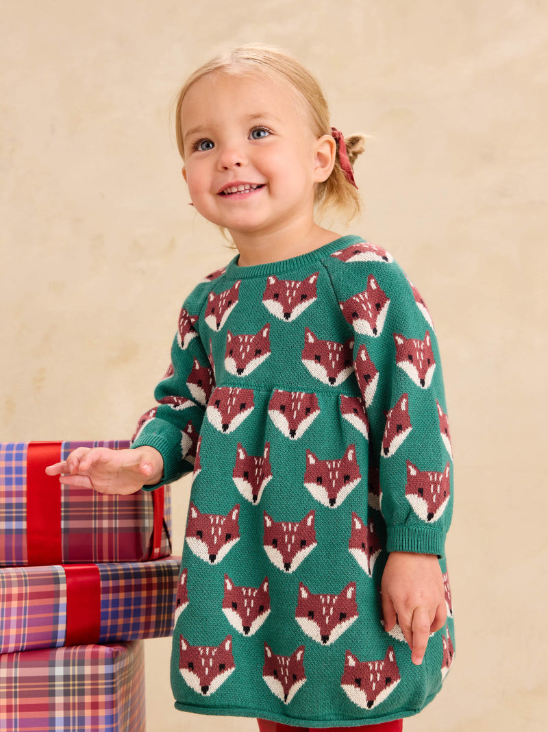 Family Fox Sweater Dress in Foxwood Fair Isle - View 2