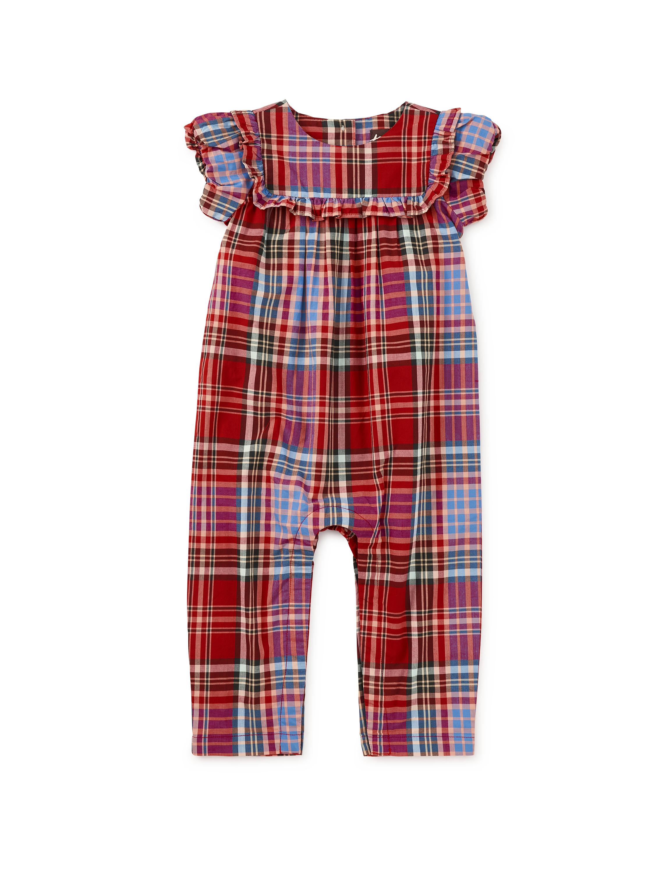 Plaid Ruffle Baby Romper