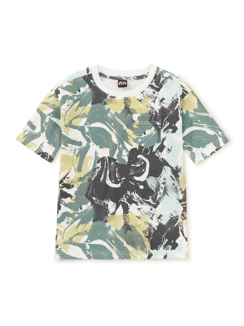 Printed Ribbed Easy Fit Tee