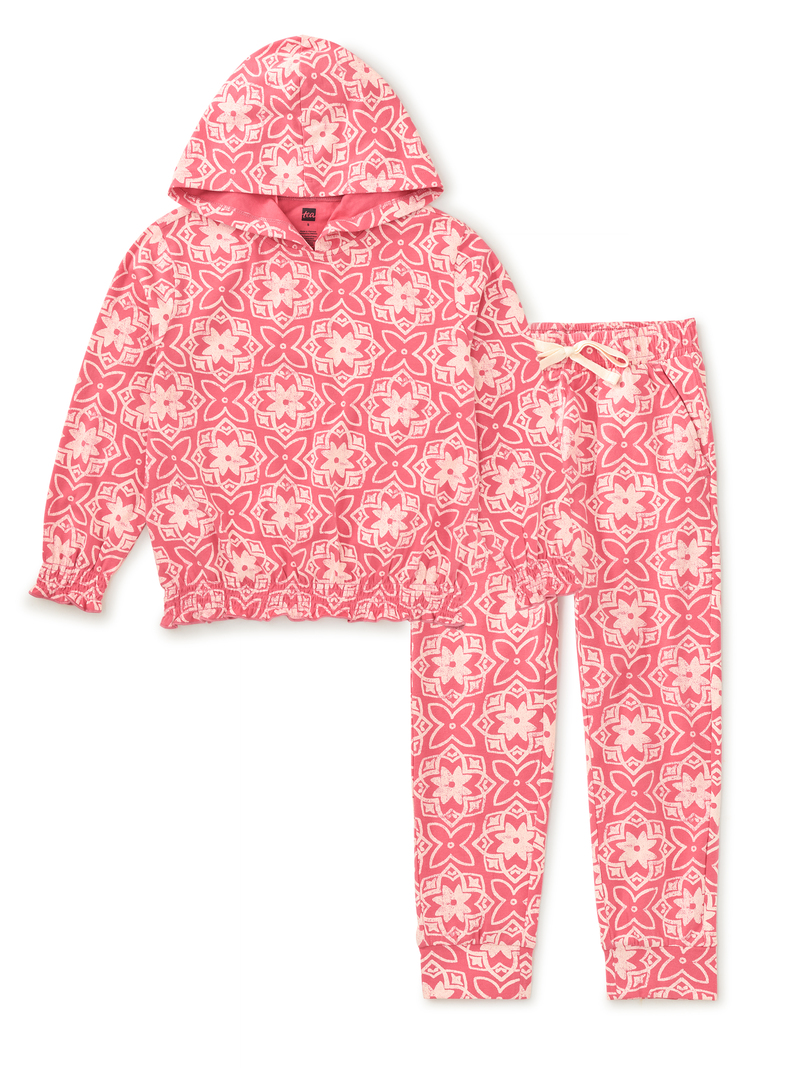 Printed Hoodie & Stretchy Everyday Joggers Set