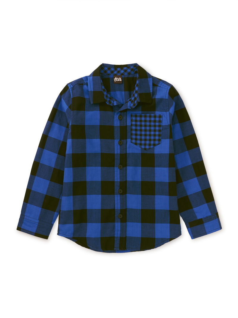 Double Weave Plaid Button Up