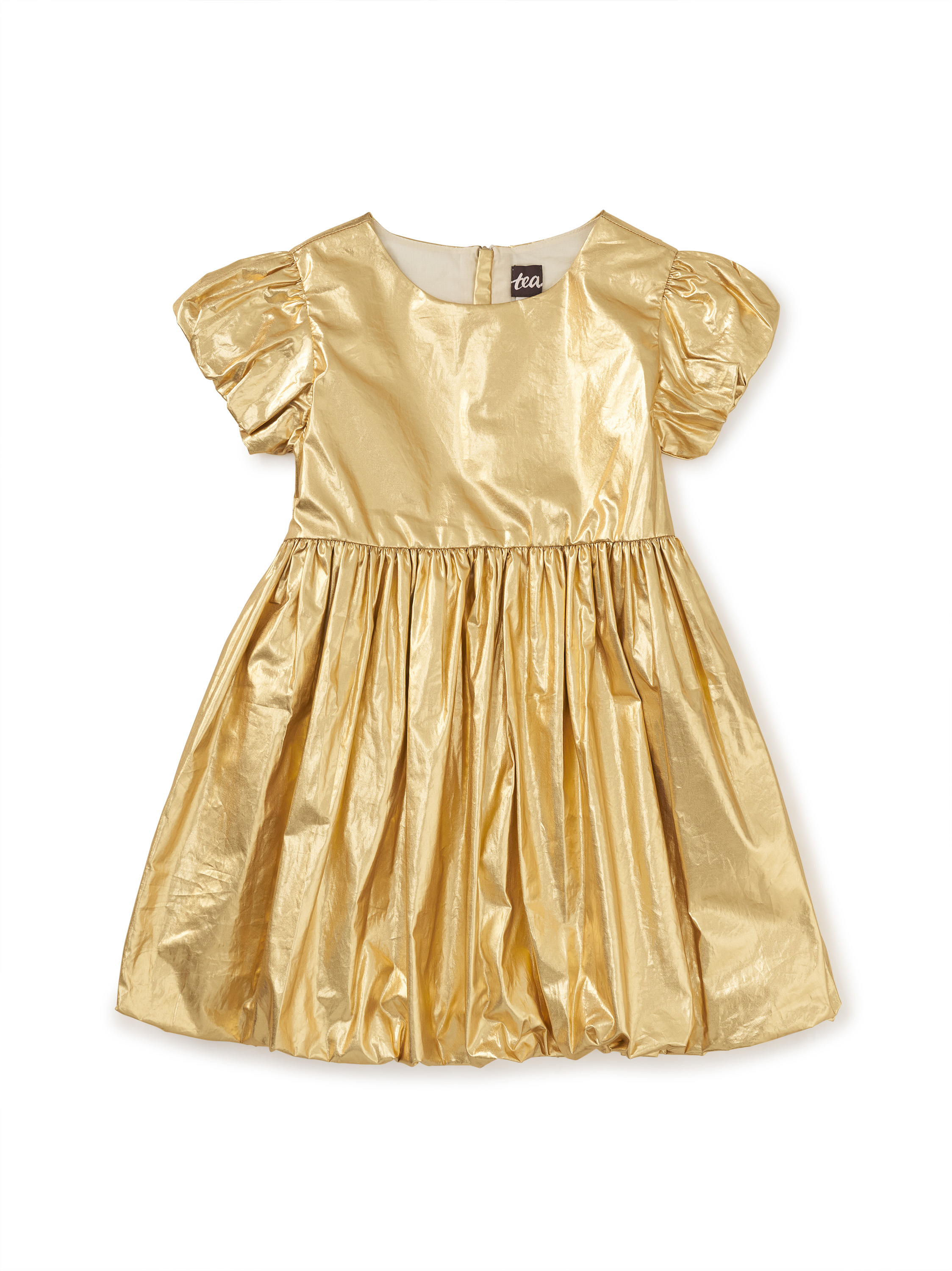 Metallic Balloon Skirted Dress