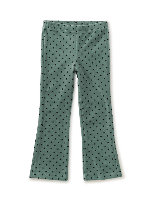 Polka Dot Velour Flare Pants