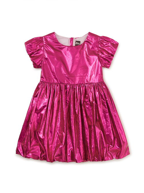 Metallic Balloon Skirted Dress