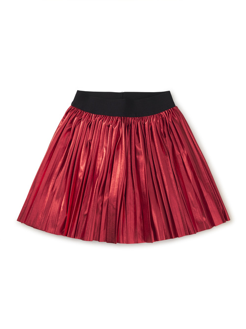 Pleated Metallic Twirl Skirt