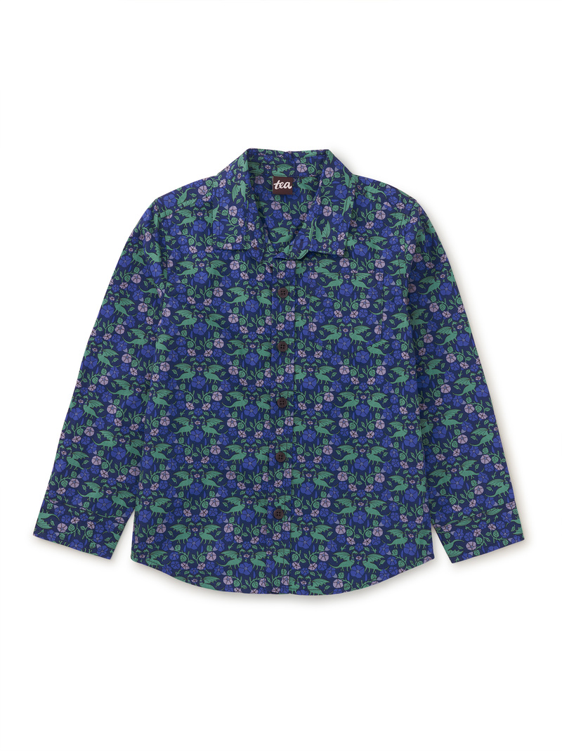 Printed Button Up Shirt