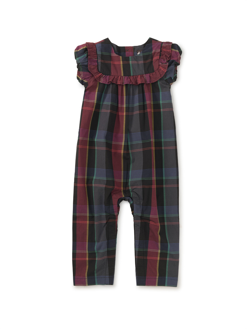 Plaid Ruffle Baby Romper