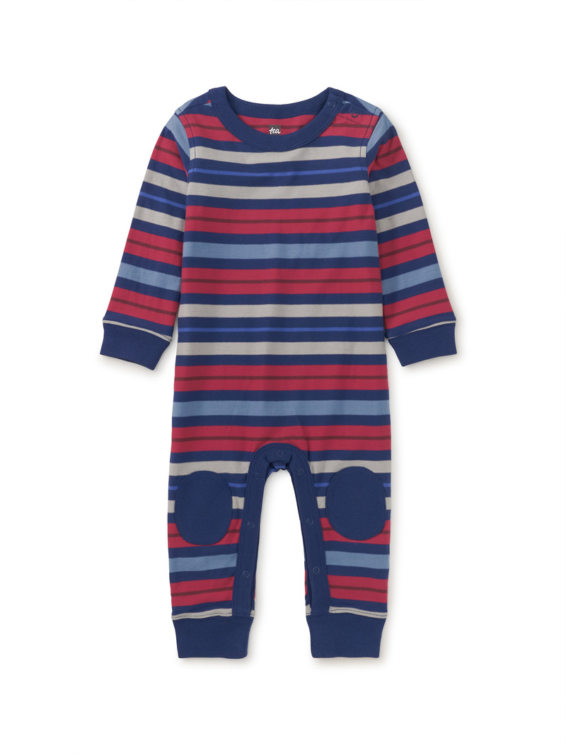 Stripe Knee Patch Baby Romper