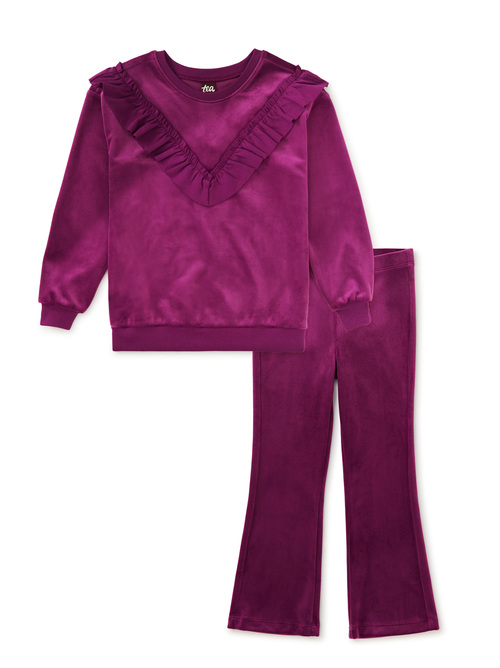 Velour Tunic & Flare Pants Set