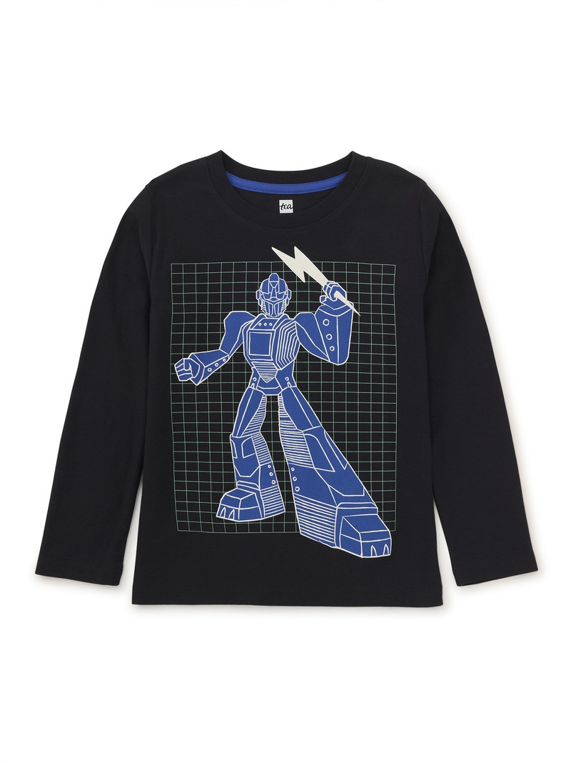 Glow Robot Layered Sleeve Tee