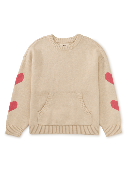 Heart Sleeve Pocket Sweater