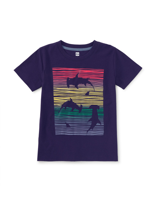  Rainbow & Sharks Graphic Tee