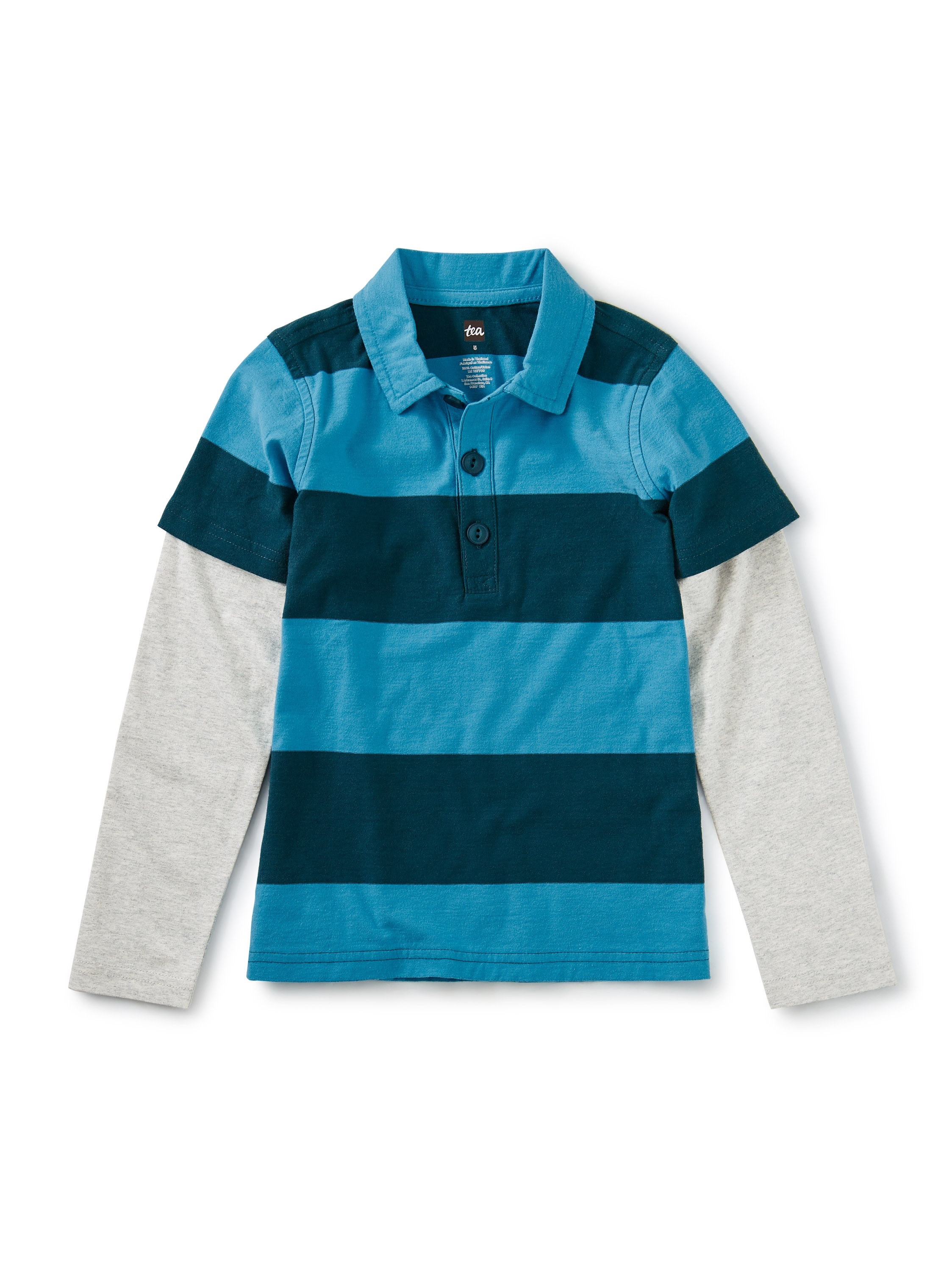 Layered Sleeve Rugby Polo | Tea Collection