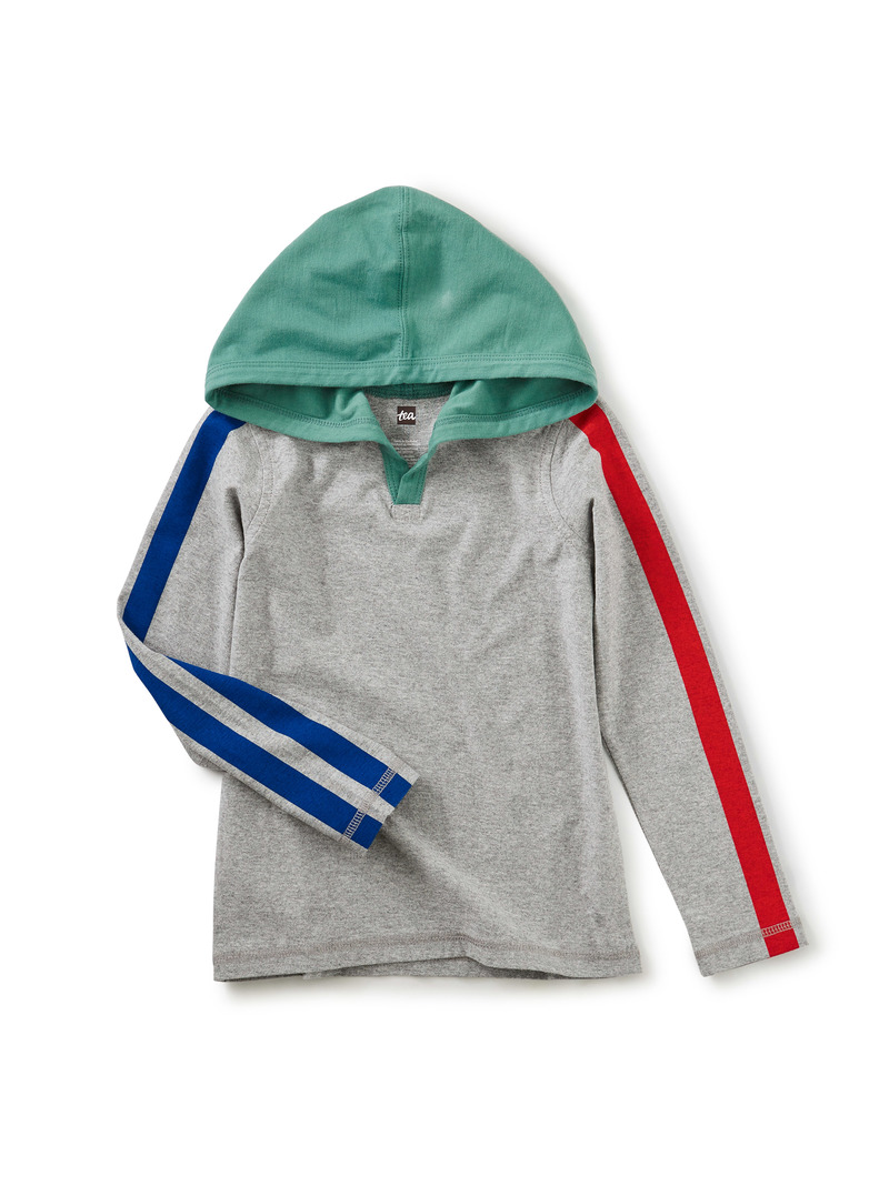 Sleeve Stripe Happy Hoodie