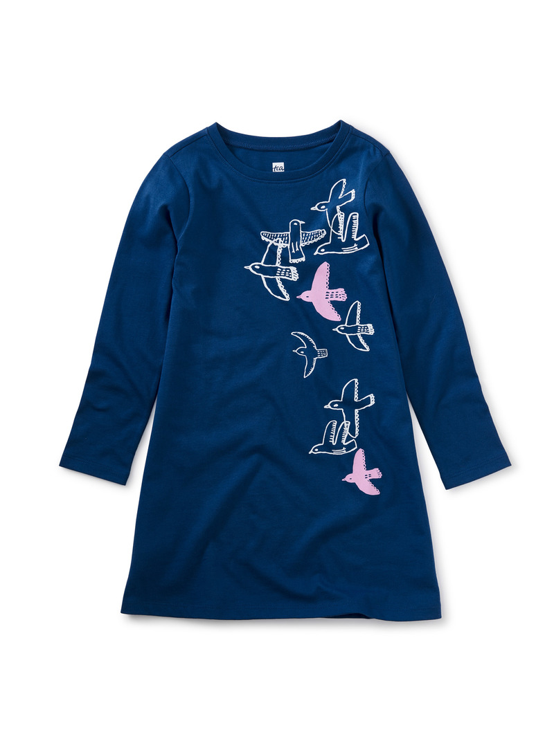 Flying Birds T-Shirt Dress