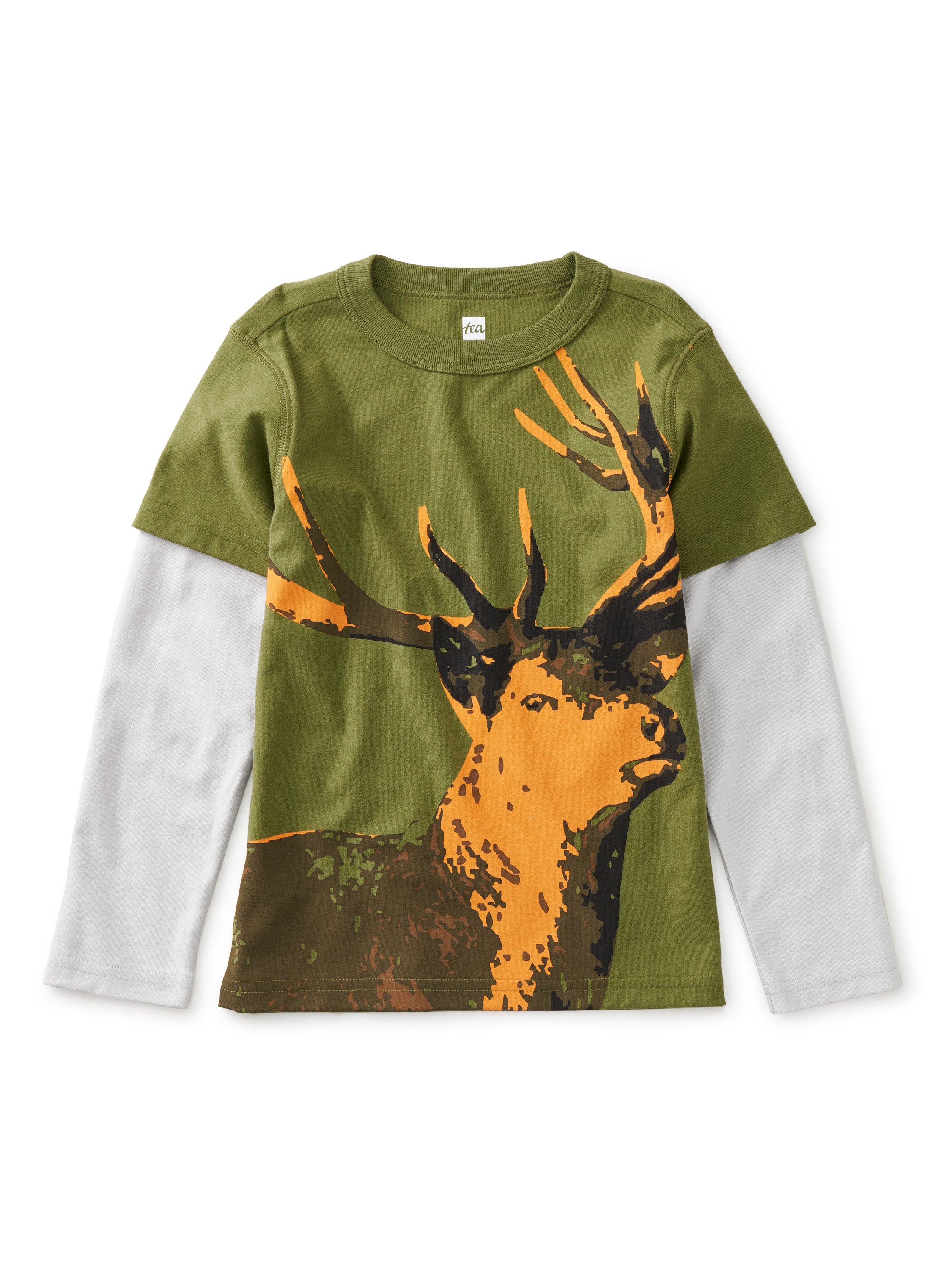 Scandinavian Stag Layered Tee | Tea Collection