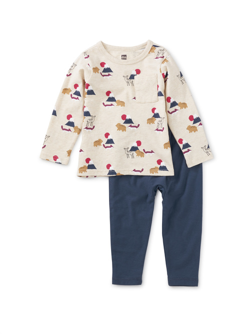 Mt Fuji Top & Pants Baby Set