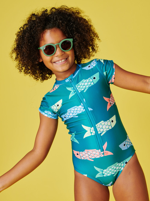 Rash Guard One-Piece Swimsuit