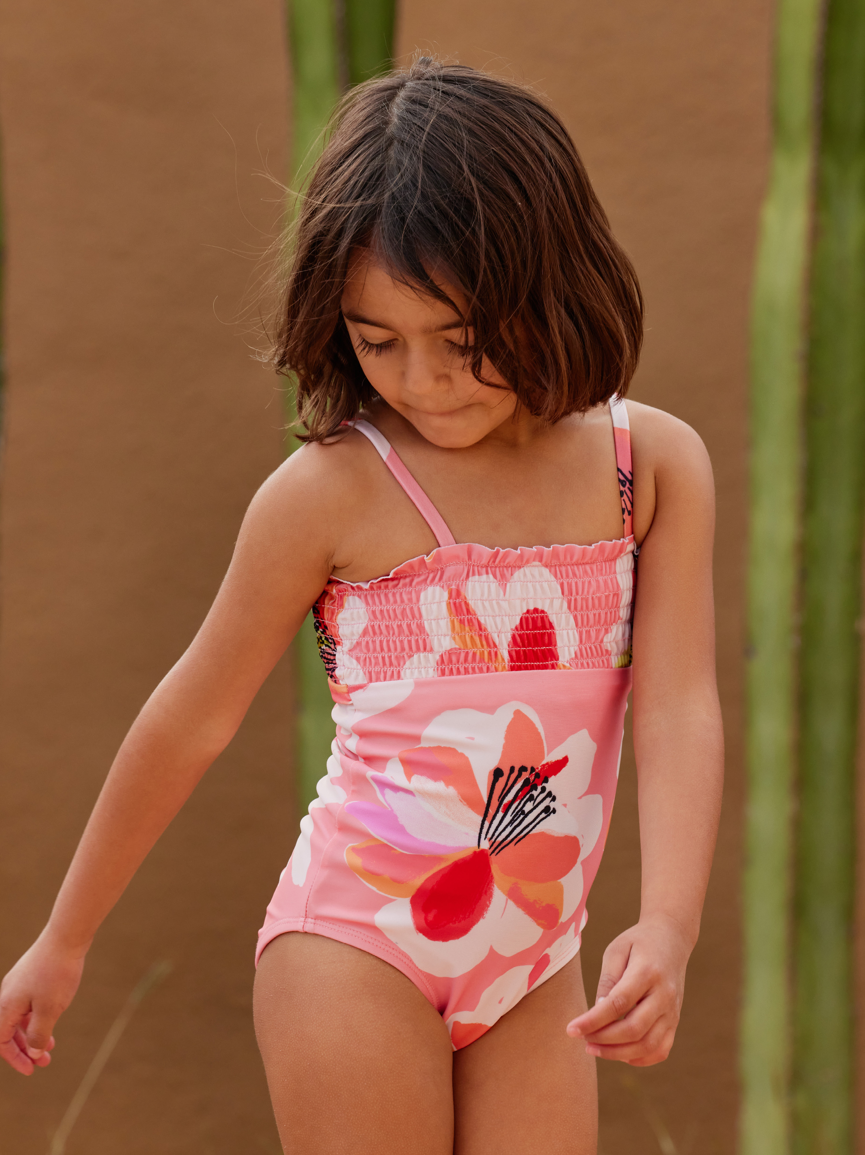 Smocked One-Piece Swimsuit