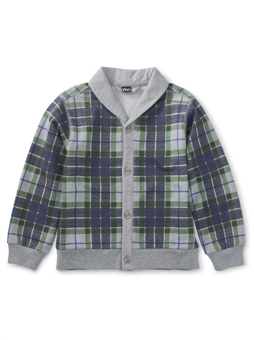 Shawl Collar Plaid Cardigan