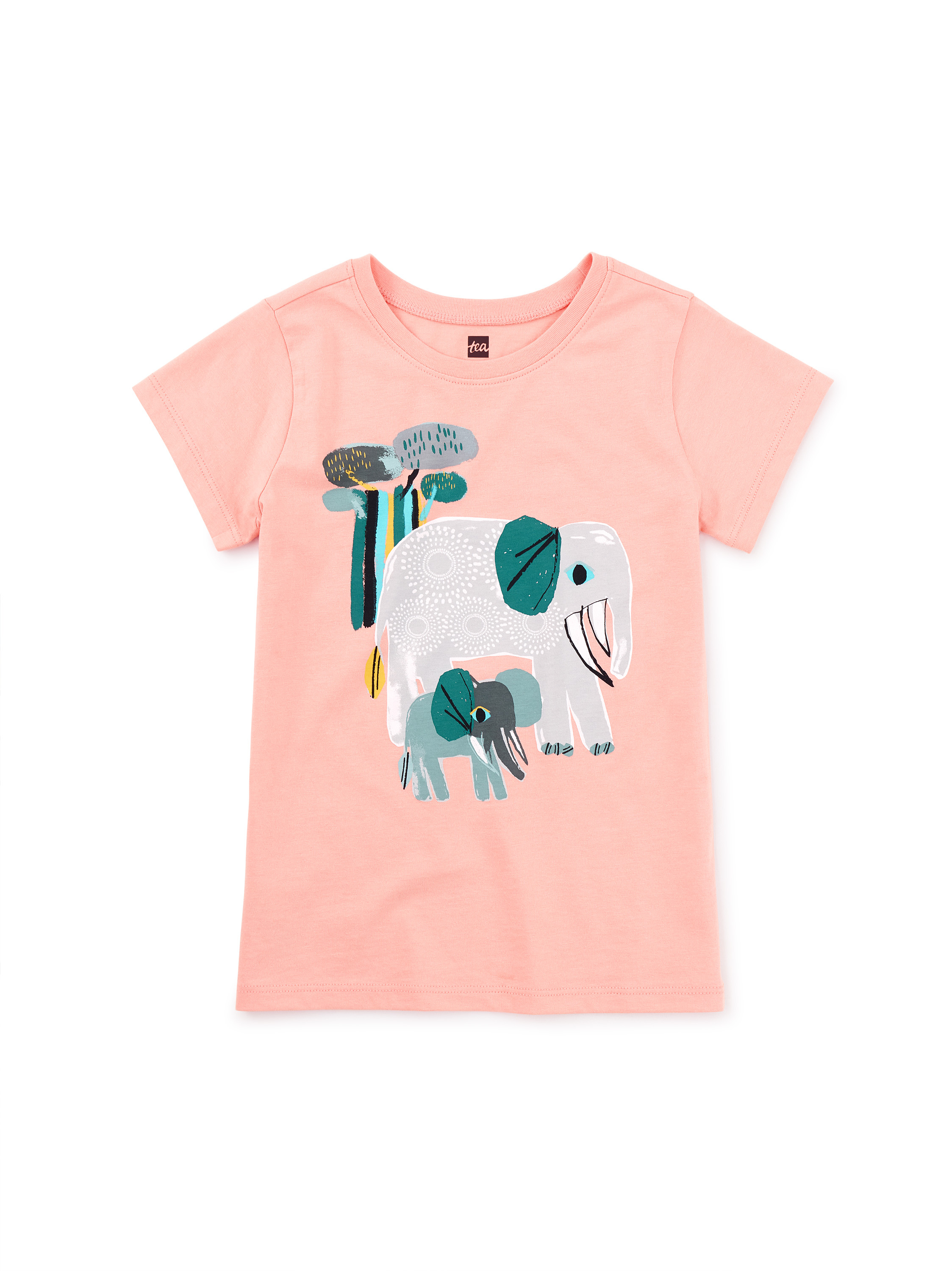 Batik Elephant Herd Graphic Tee | Tea Collection